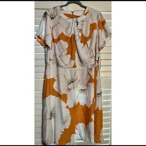 Liz Claiborne Plus Size Apricot Buff Floral Dress